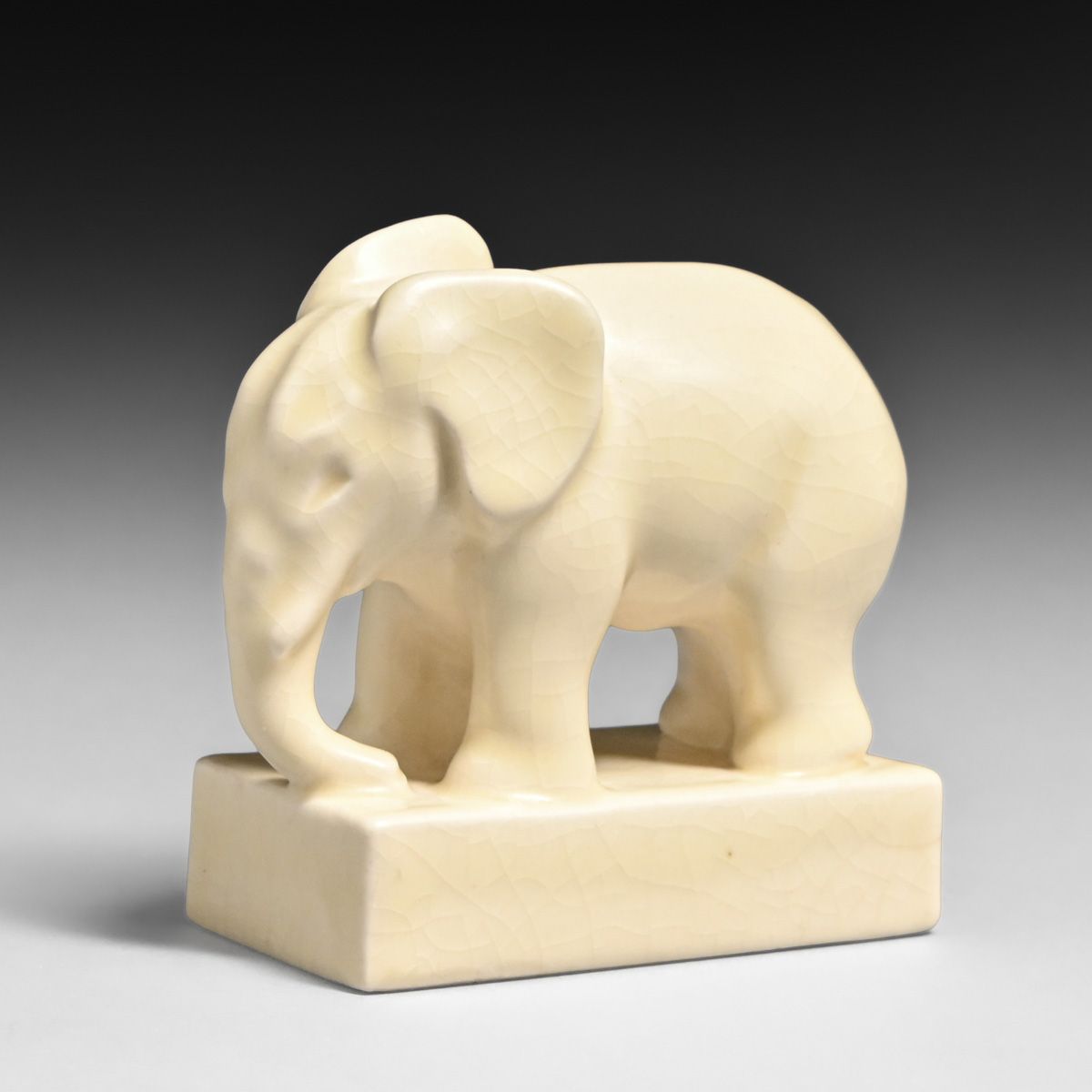 Rookwood Pottery #6488 Matte White Elephant Paperweight 1945