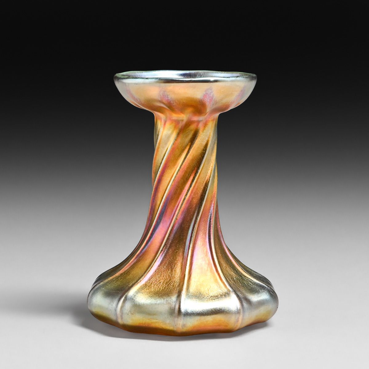 Tiffany Favrile Glass Twisted Candlestick Lamp c1910