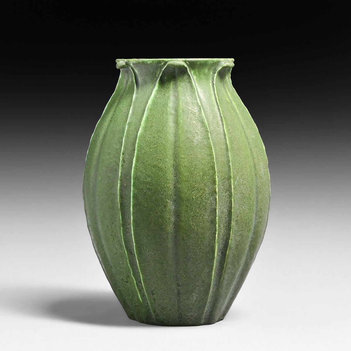 Grueby Pottery Matte Green Vase c1905