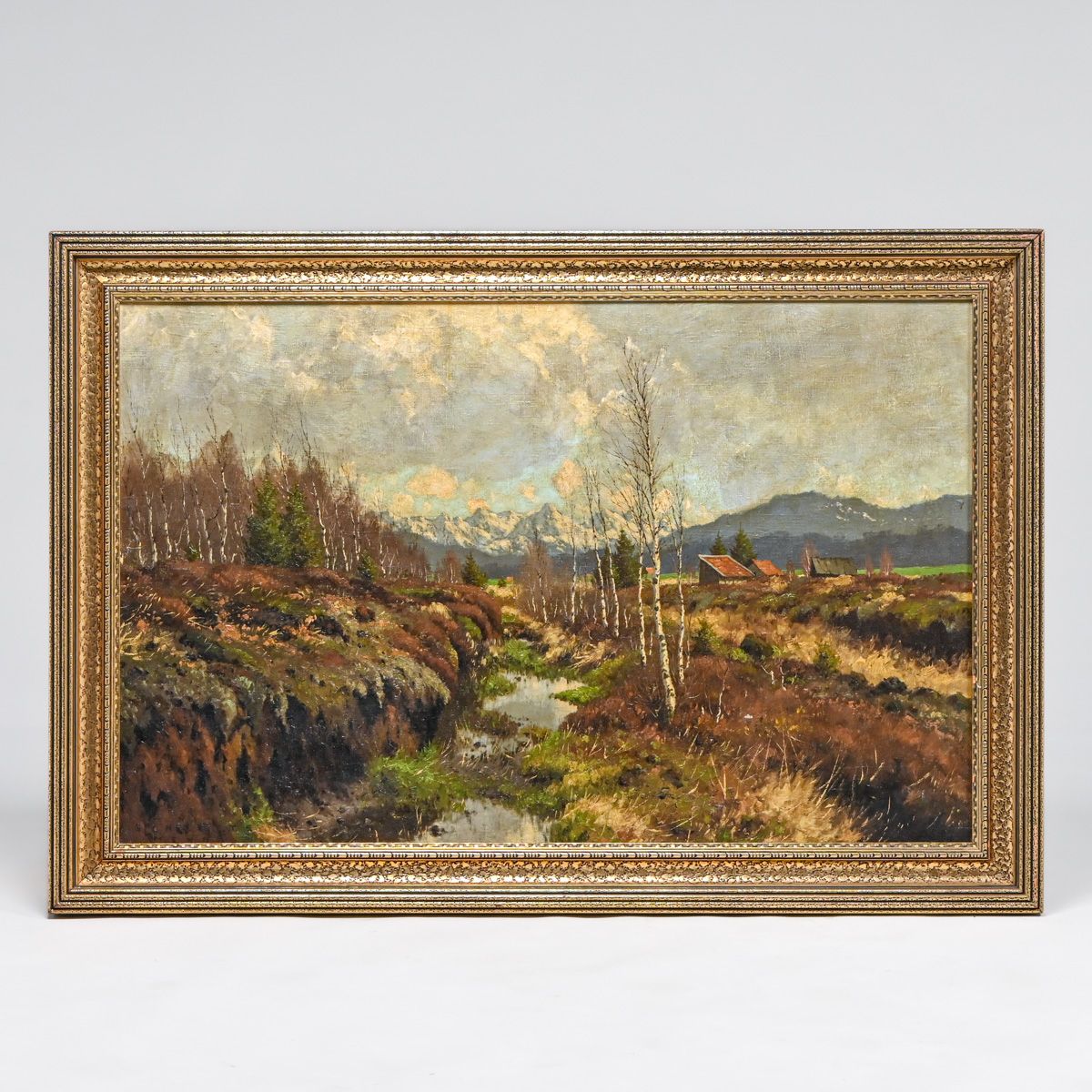 Karl Schaette (1884-1951) Alpine Landscape with Birch Trees c1920s