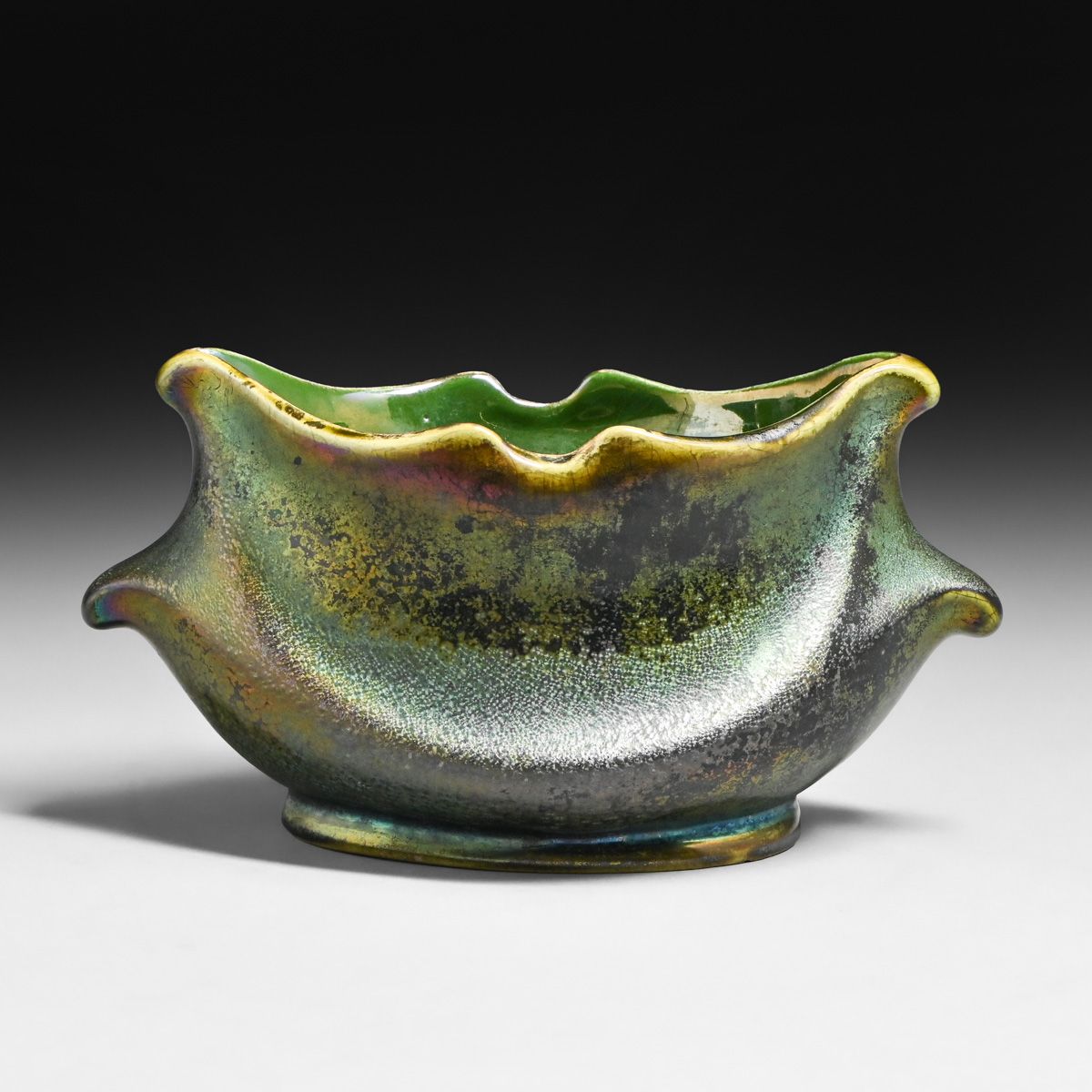 Heliosine Austrian Organic Form Iridescent Vase c1905