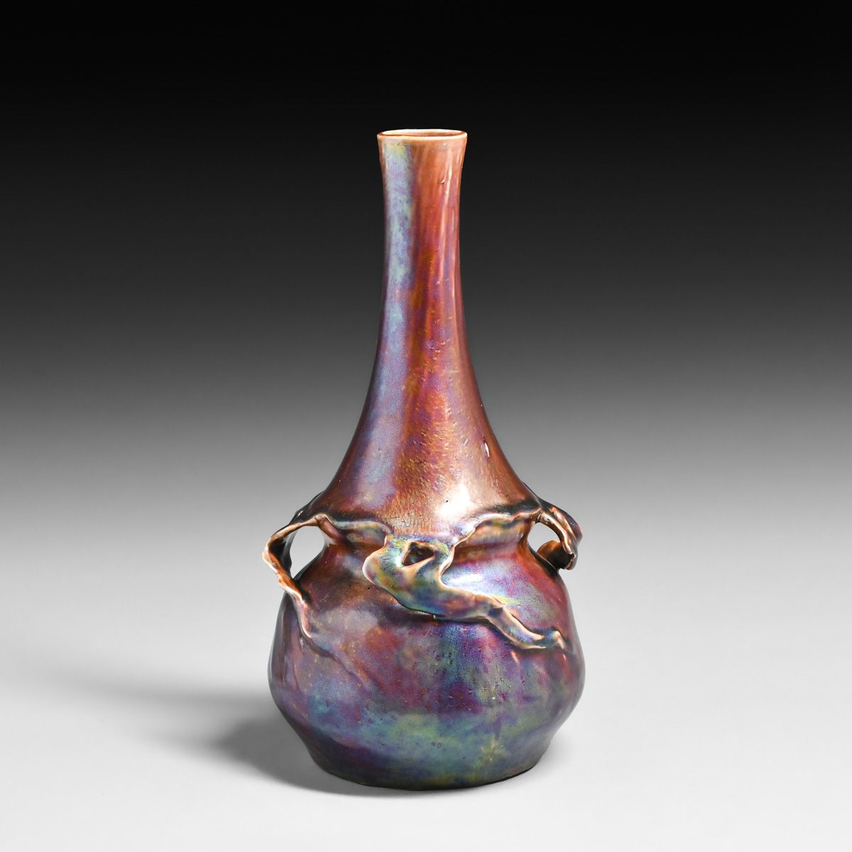 Large Heliosine - Austrian Purple Iridescent Vase c1905