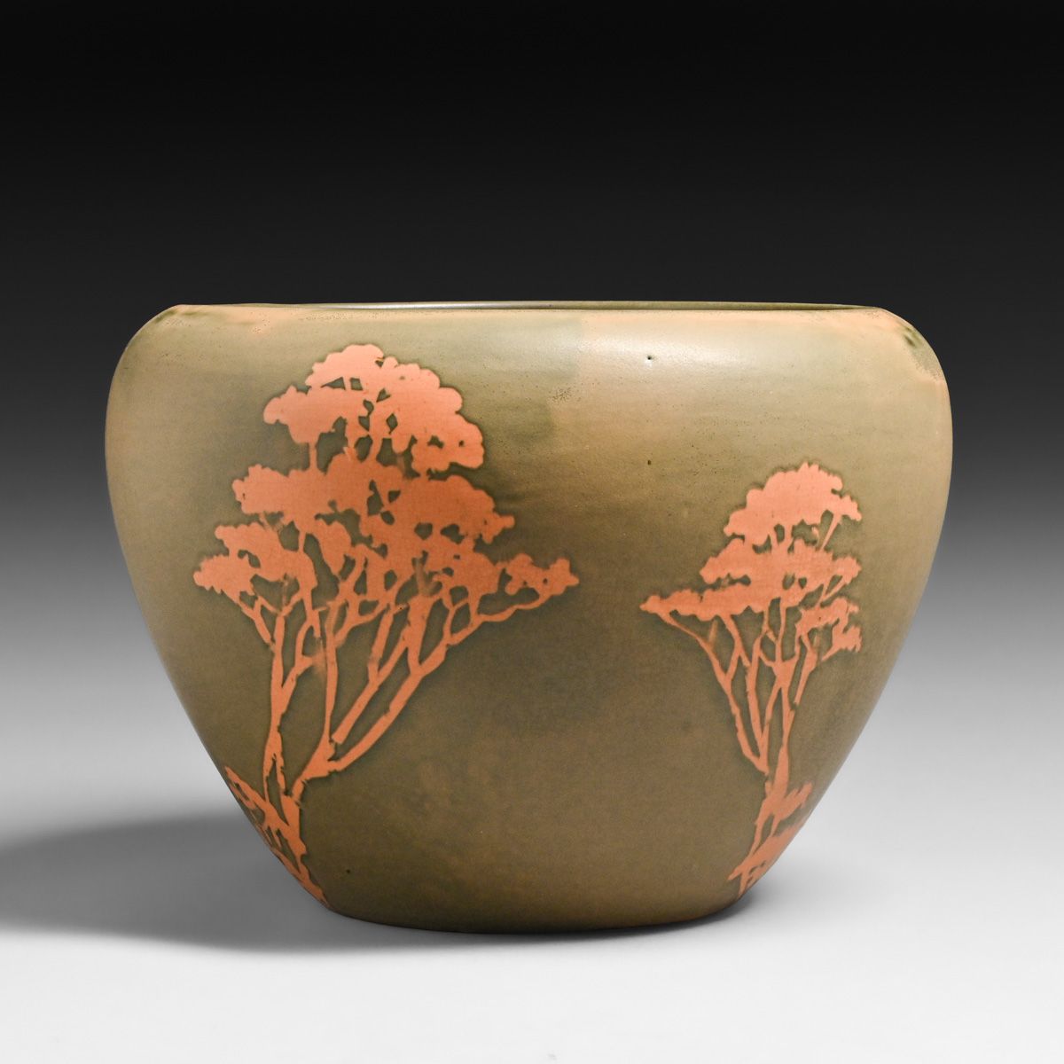 Rare Weller Minerva Stylized Pine Tree Jardiniere c1915