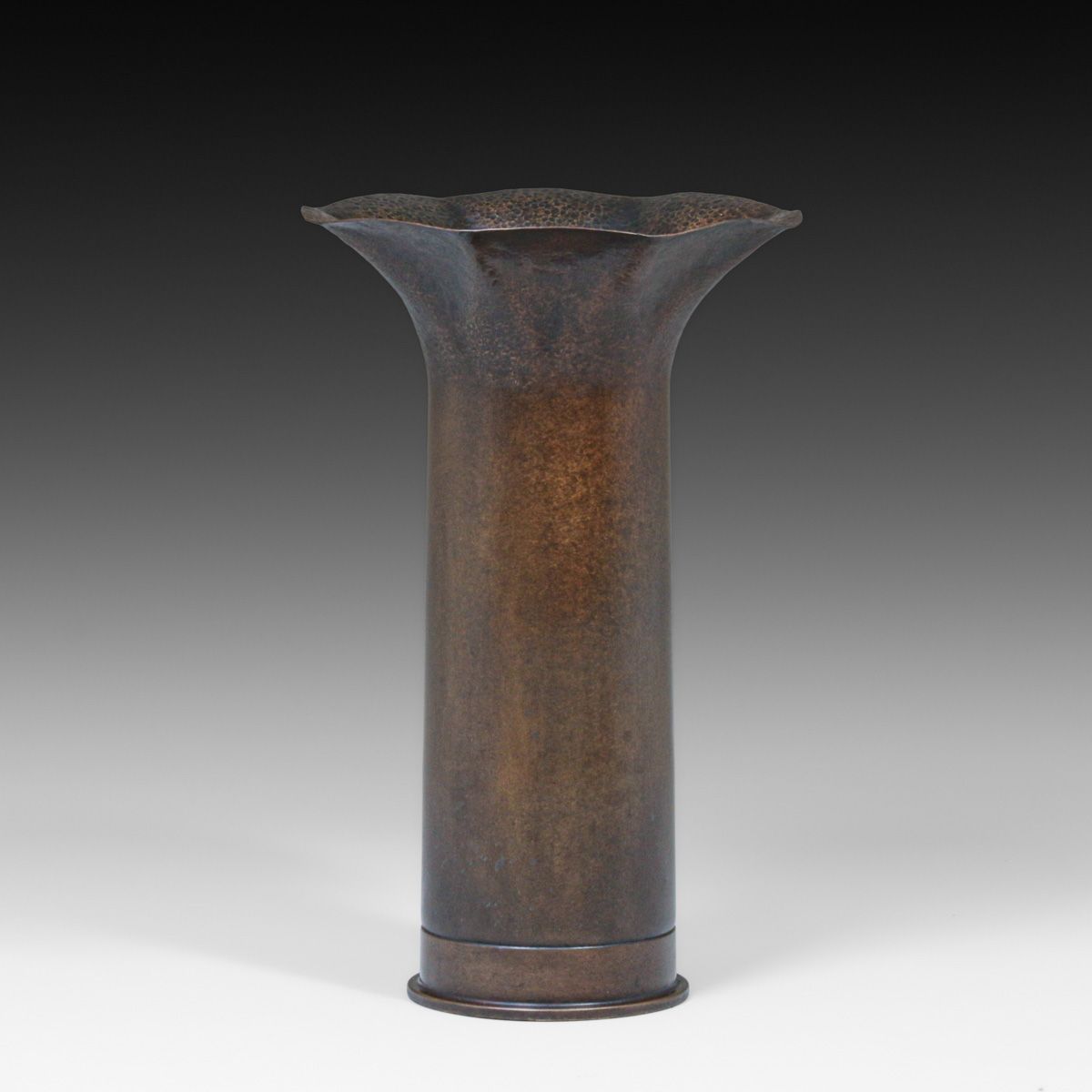 Dirk van Erp Hammered Brass Shell Casing Vase c1902-1908