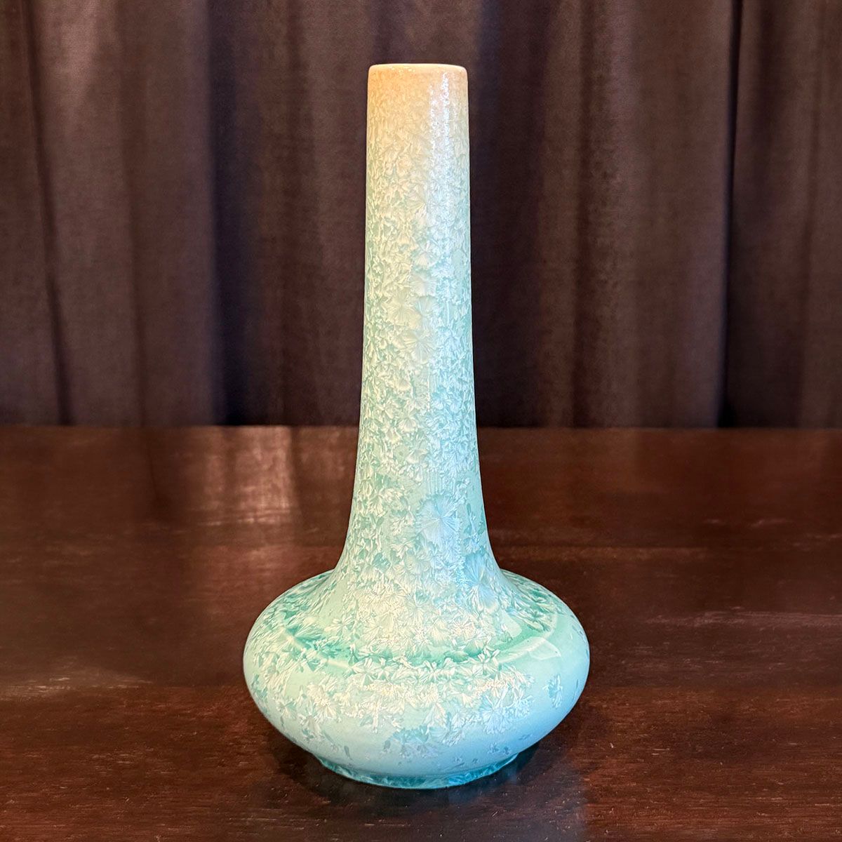 Thomas Gotham Light Green Crystalline Vase c1920s