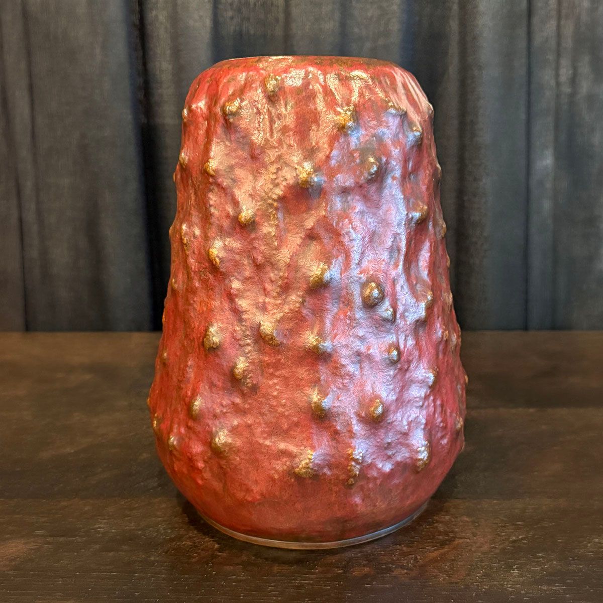 Contemporary Michael Adams - Aurora Studios Hammered Copper Experimental Warty Vase 2025