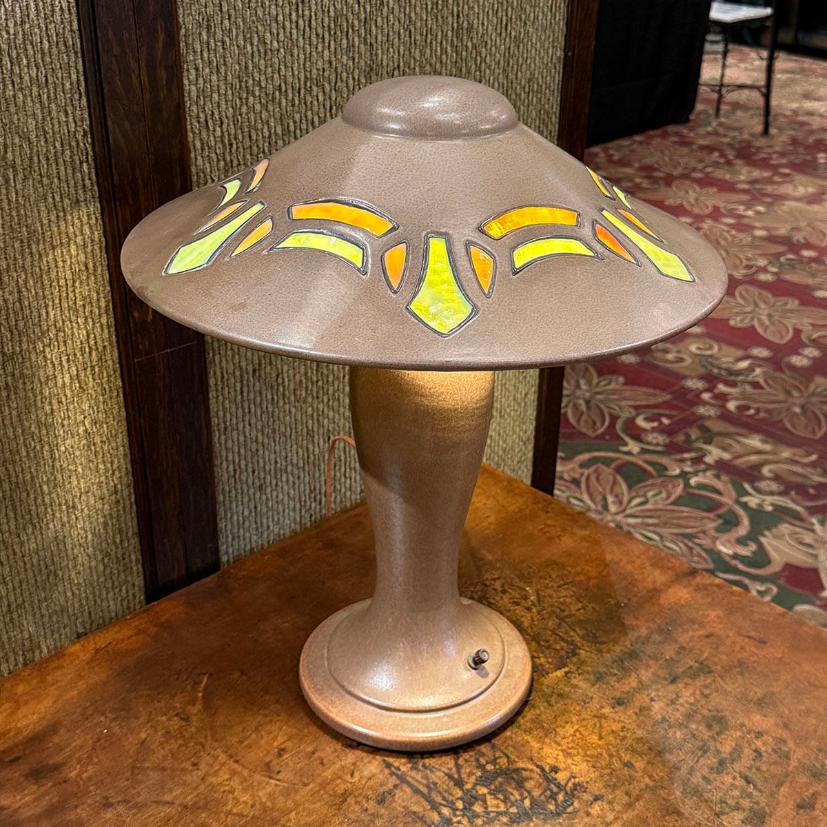 Fulper Pottery - Vasekraft Leaded Glass Lamp c1910