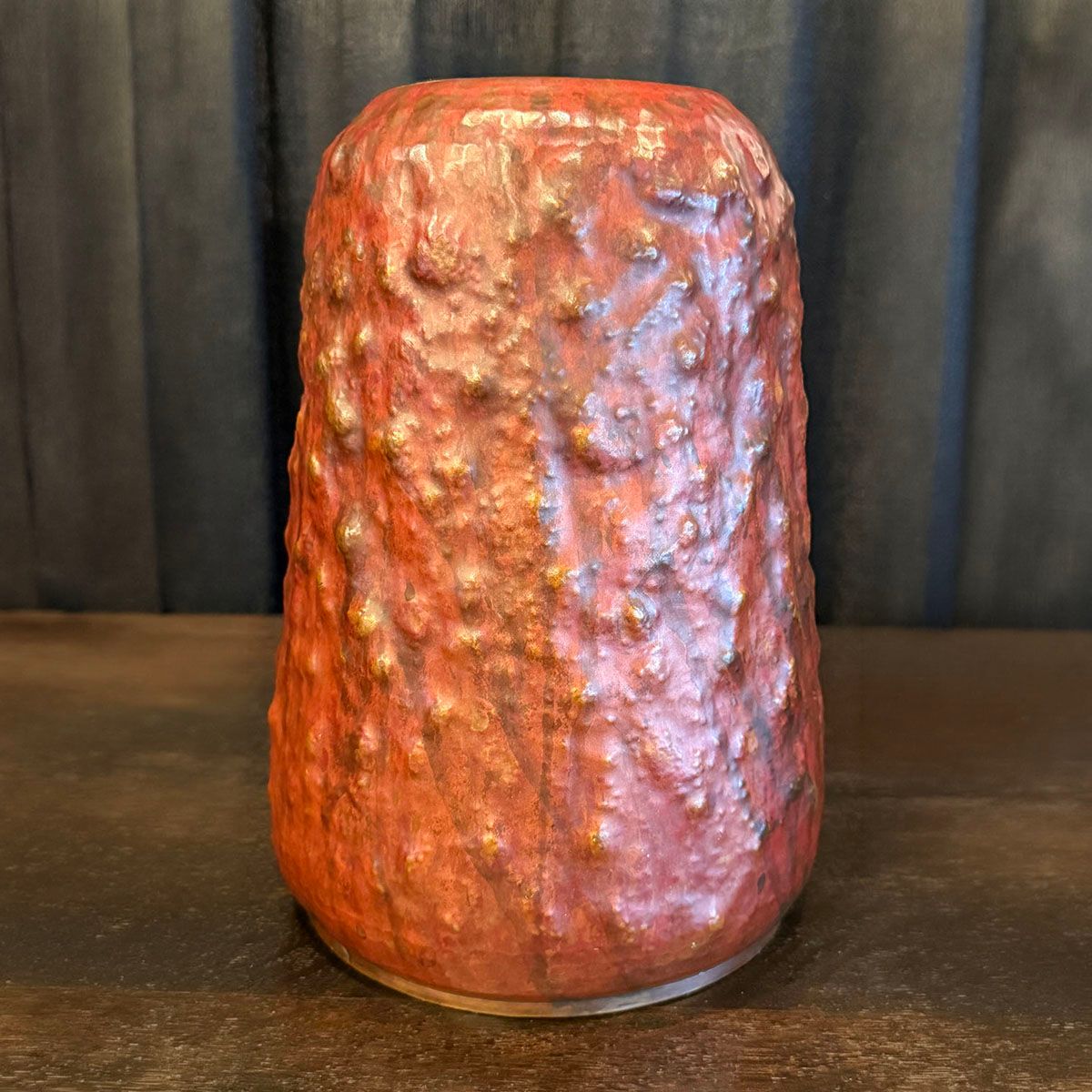 Contemporary Michael Adams – Aurora Studios Hammered Copper Experimental Warty Vase 2025