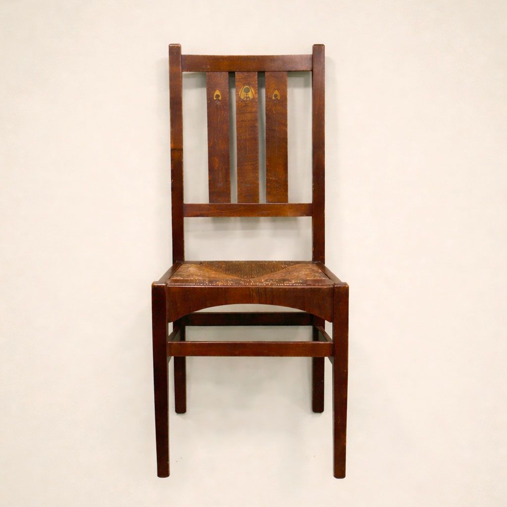 Gustav Stickley - Harvey Ellis Inlaid Maple Side Chair c1904