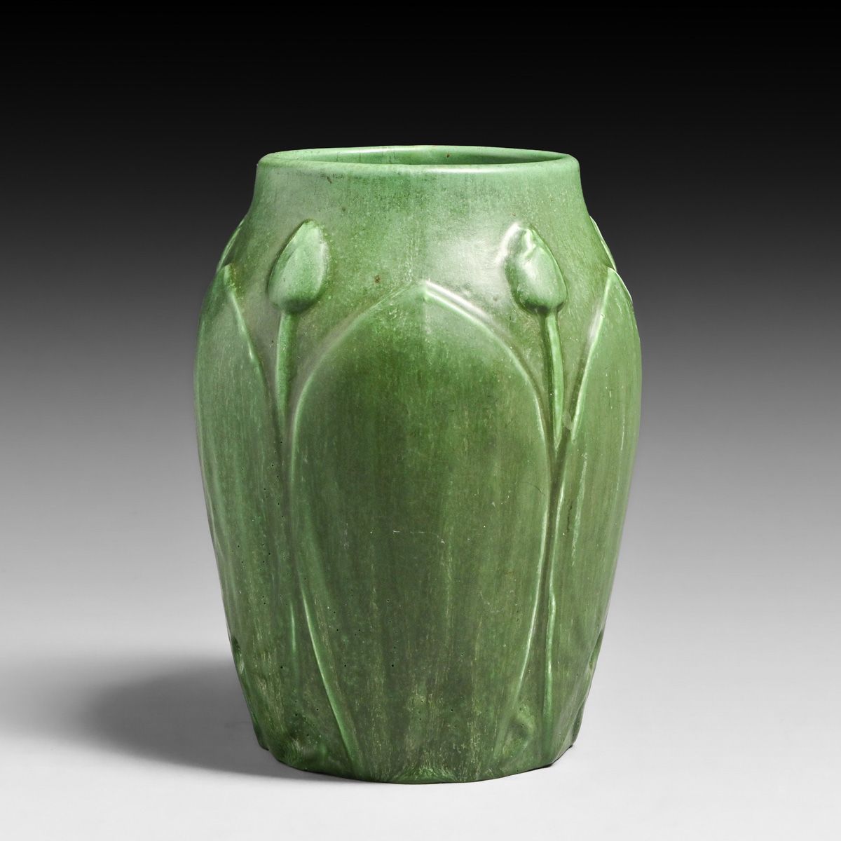 Hampshire Pottery Matte Green Tulip Vase c1910