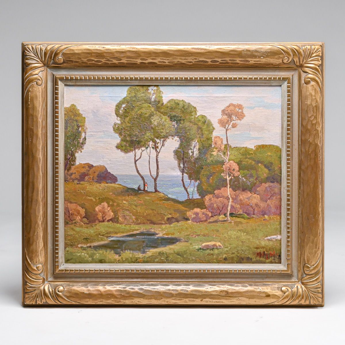 Molly Adler California Eucalyptus Coastal Painting c1920s