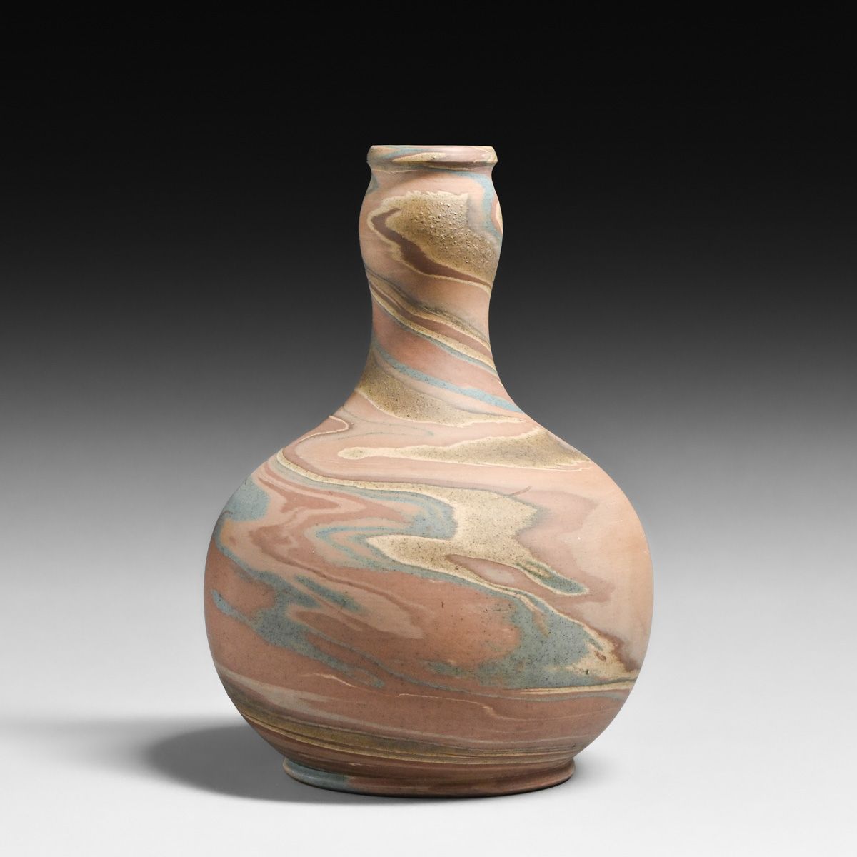 Niloak Pottery – Benton, Arkansas Mission Swirl Bottle-Shaped Vase c1920s