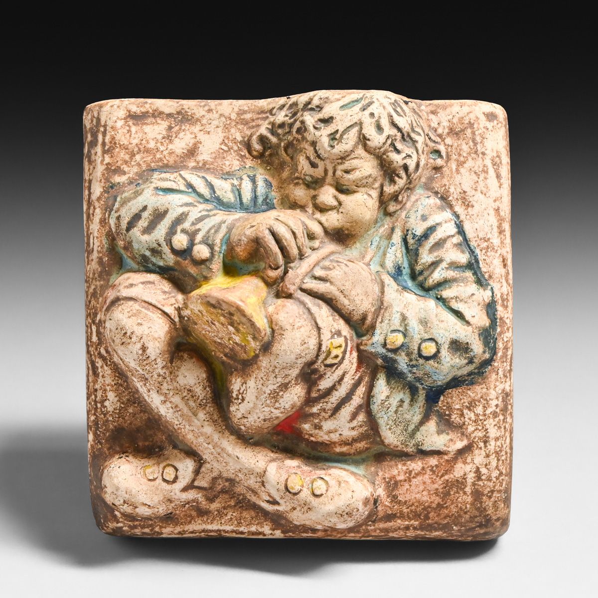 Batchelder Tile - Los Angeles Figural Horn Player Tile c1920s