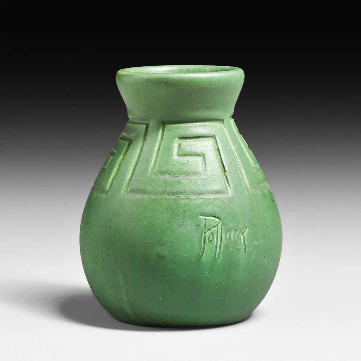 Owens Pottery #25 Matte Green Vase c1910
