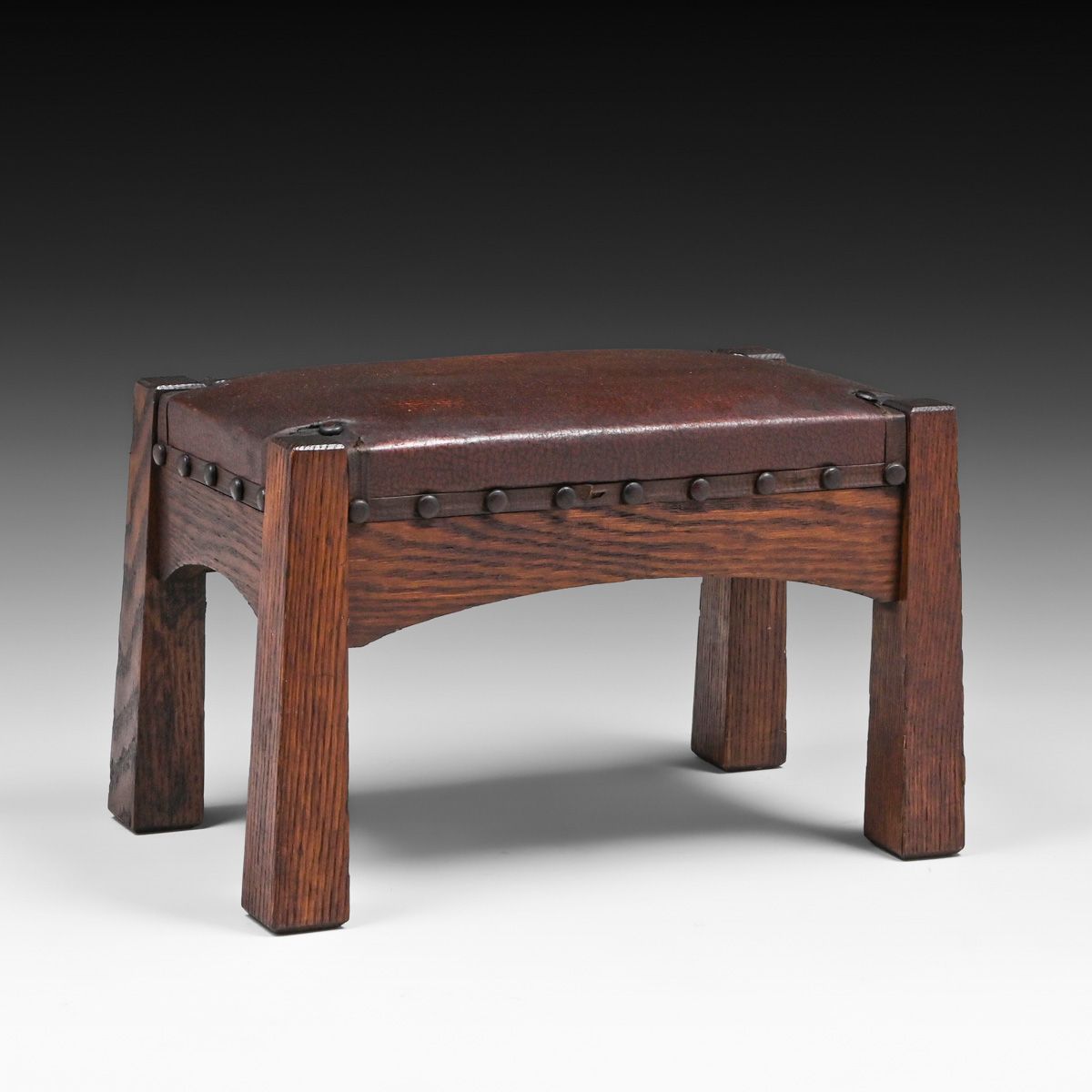 Arts & Crafts Period Reverse-Tapered Footstool c1902