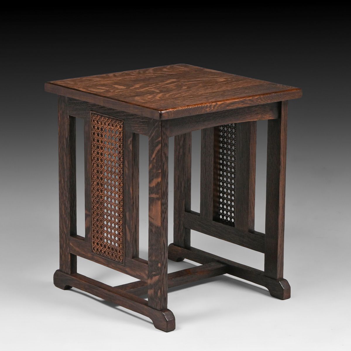 Stickley Brothers Prairie School Square Oak Taboret c1910