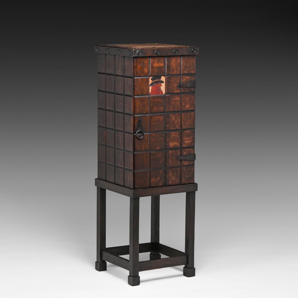 Early Stickley Brothers Copper-Top Cellarette c1902