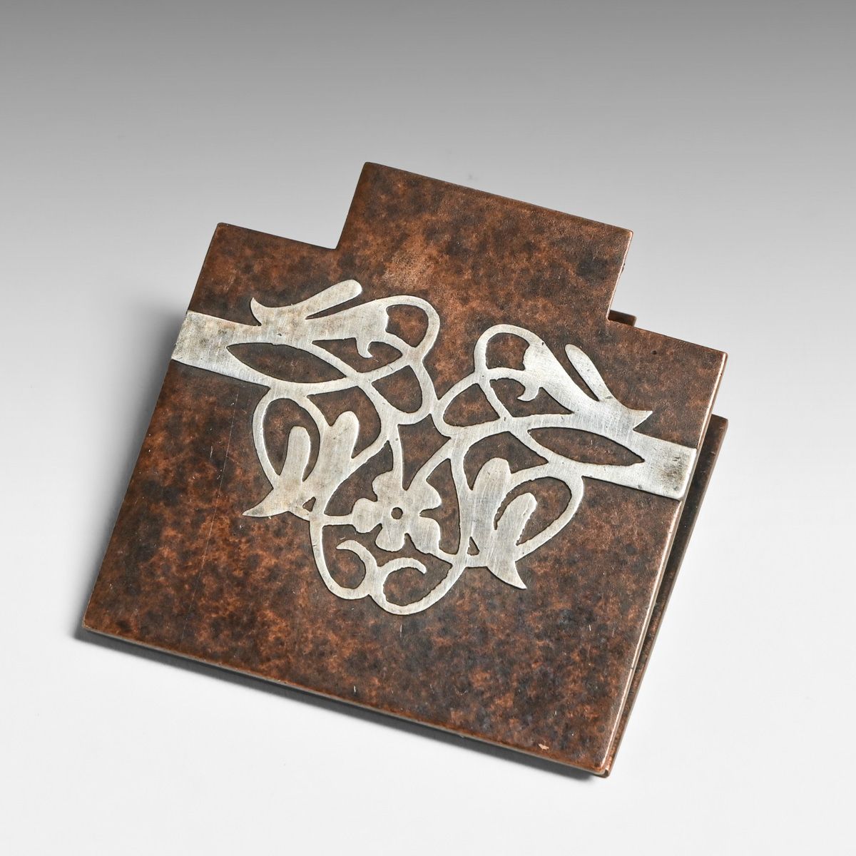 Early Heintz Sterling on Bronze Paper Clip c1912