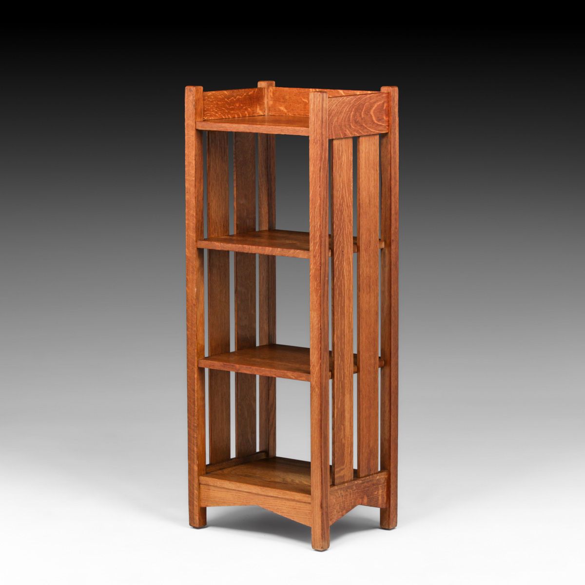 Limbert #304 Oak Slatted Magazine Stand c1910