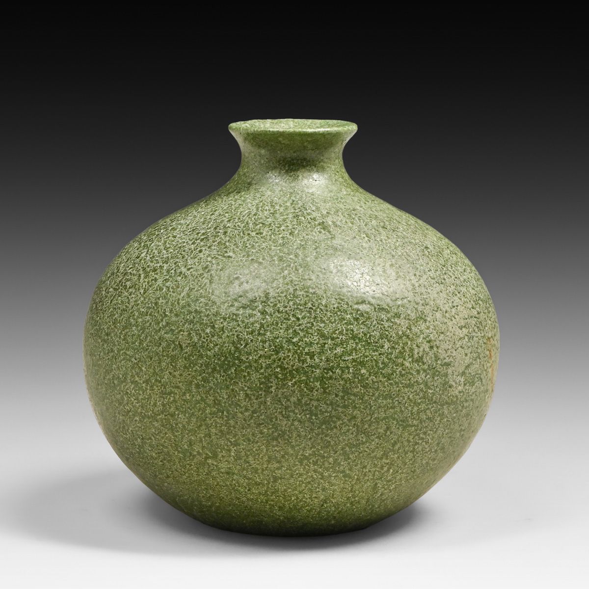 Grueby Pottery Spherical Matte Green Vase c1905