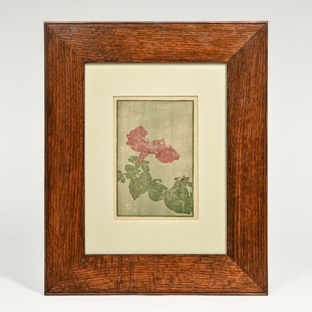 Edna Boies Hopkins (1872-1937) Color Woodcut "Petunia" 1907-08