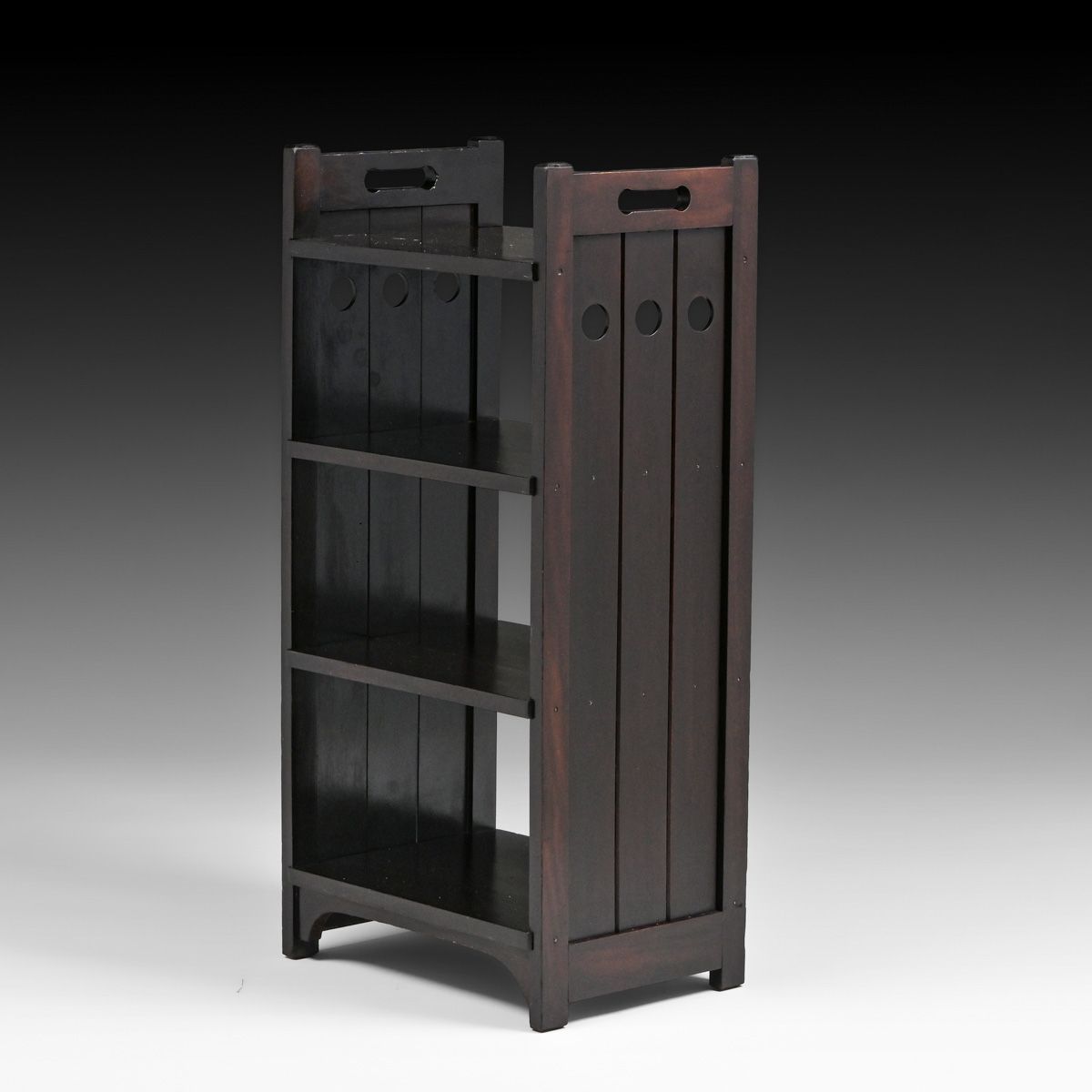 Grand Rapids Circle Cutout Poplar Magazine Stand c1910