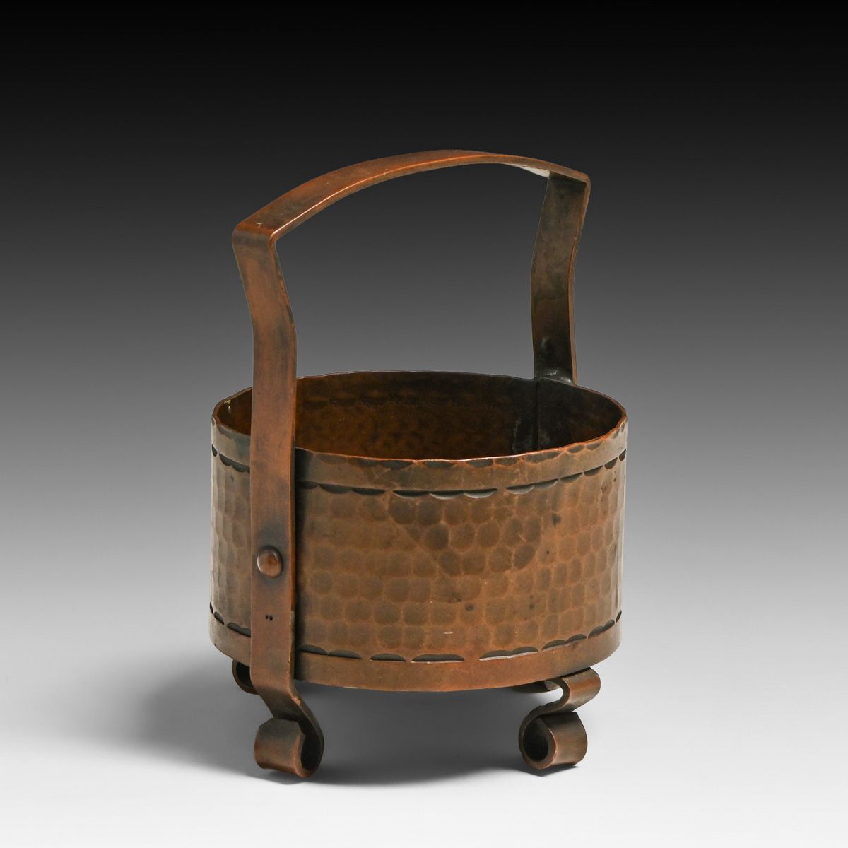 Craftsman Studios - Laguna Beach Hammered Copper Match Stick Holder c1930