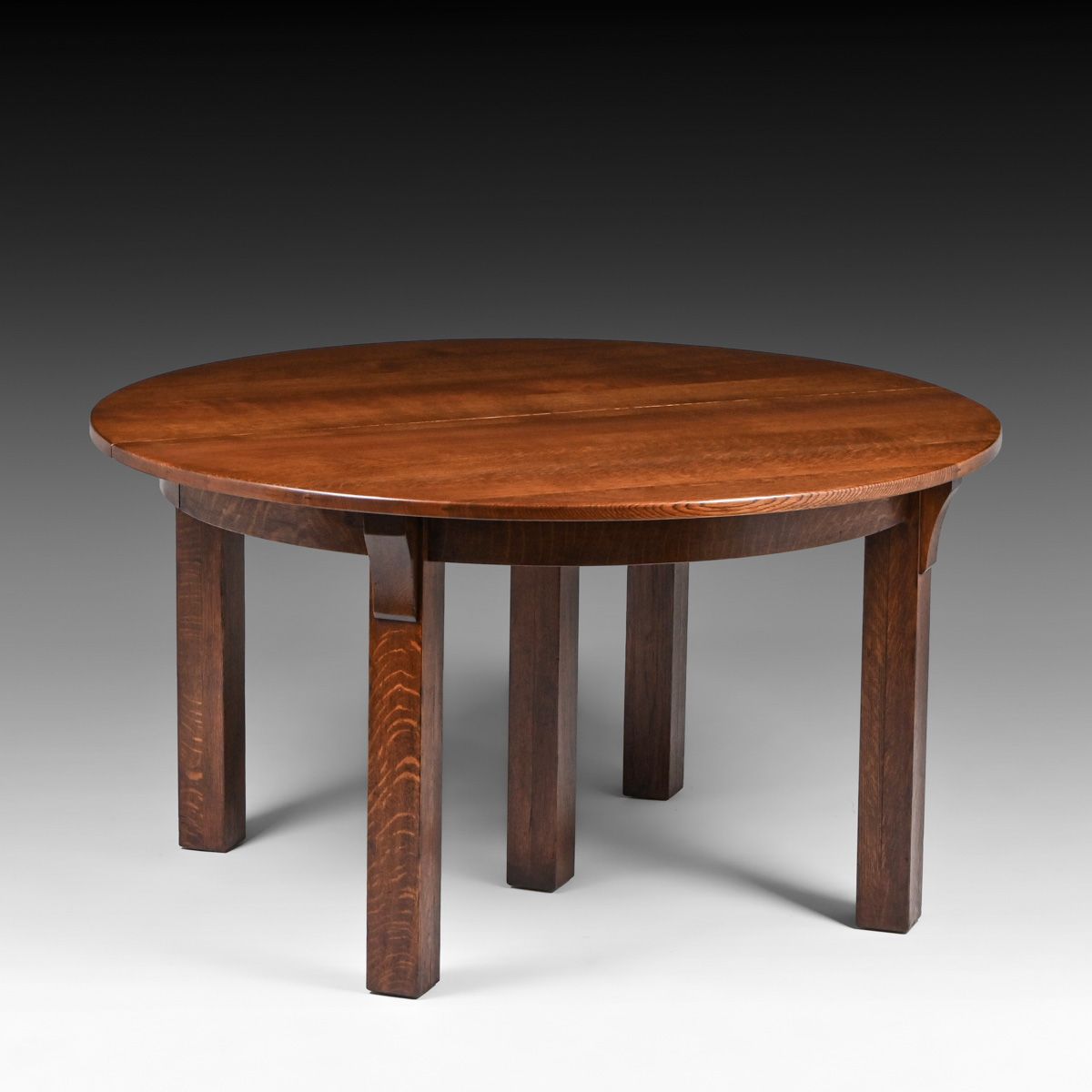 Limbert Oak 54"d Five-Leg Dining Table c1910