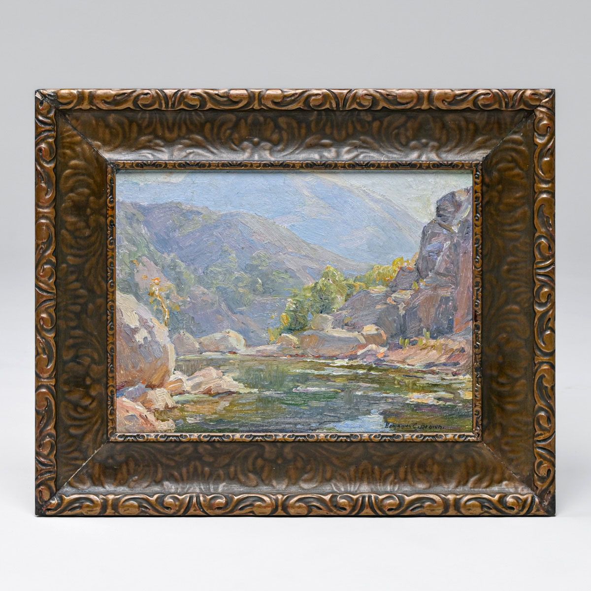 Benjamin Chambers Brown (1865-1942 Pasadena, CA) Southern California Painting "Santa Anita Canyon" c1910s