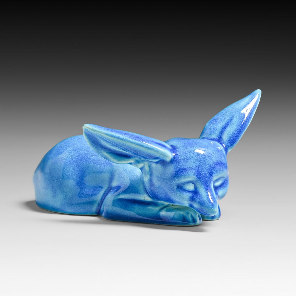 AMACO Ceramic Blue Fox Figurine c1930s