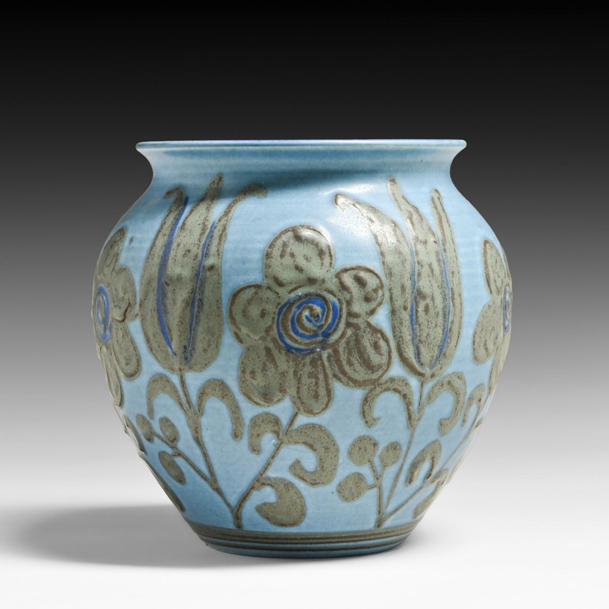 Rookwood Pottery Elizabeth Barrett Raised Floral Art Deco Vase 1927