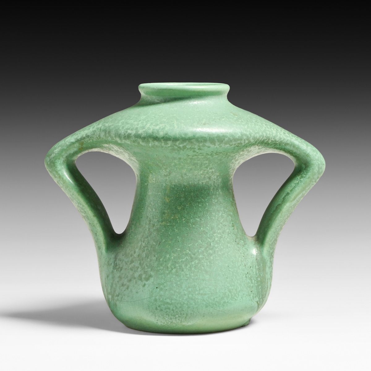 Clifton Art Pottery #113 Two-Handled Crystal Patina Glaze Vase 1906