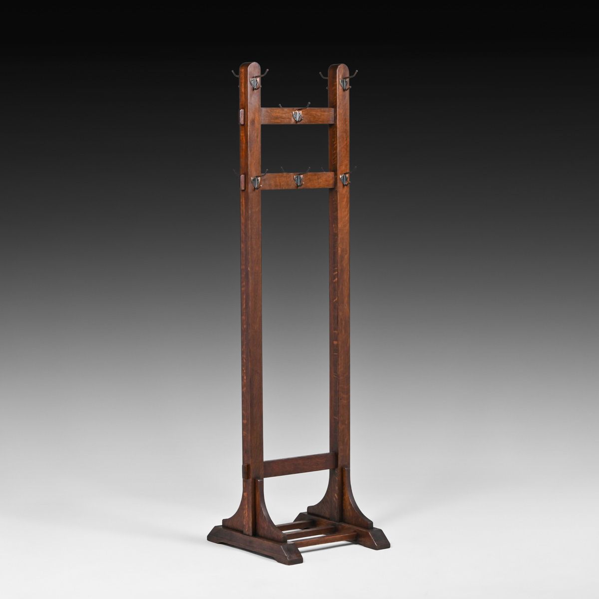 Stickley Brothers Oak Double Costumer aka Coatrack c1910