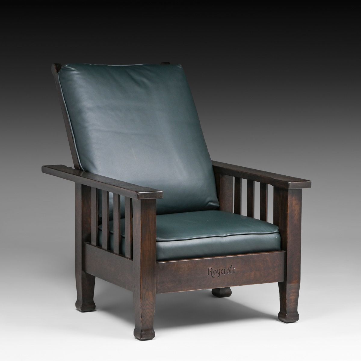 Extra Wide Roycroft #043 Slatted Morris Chair c1905