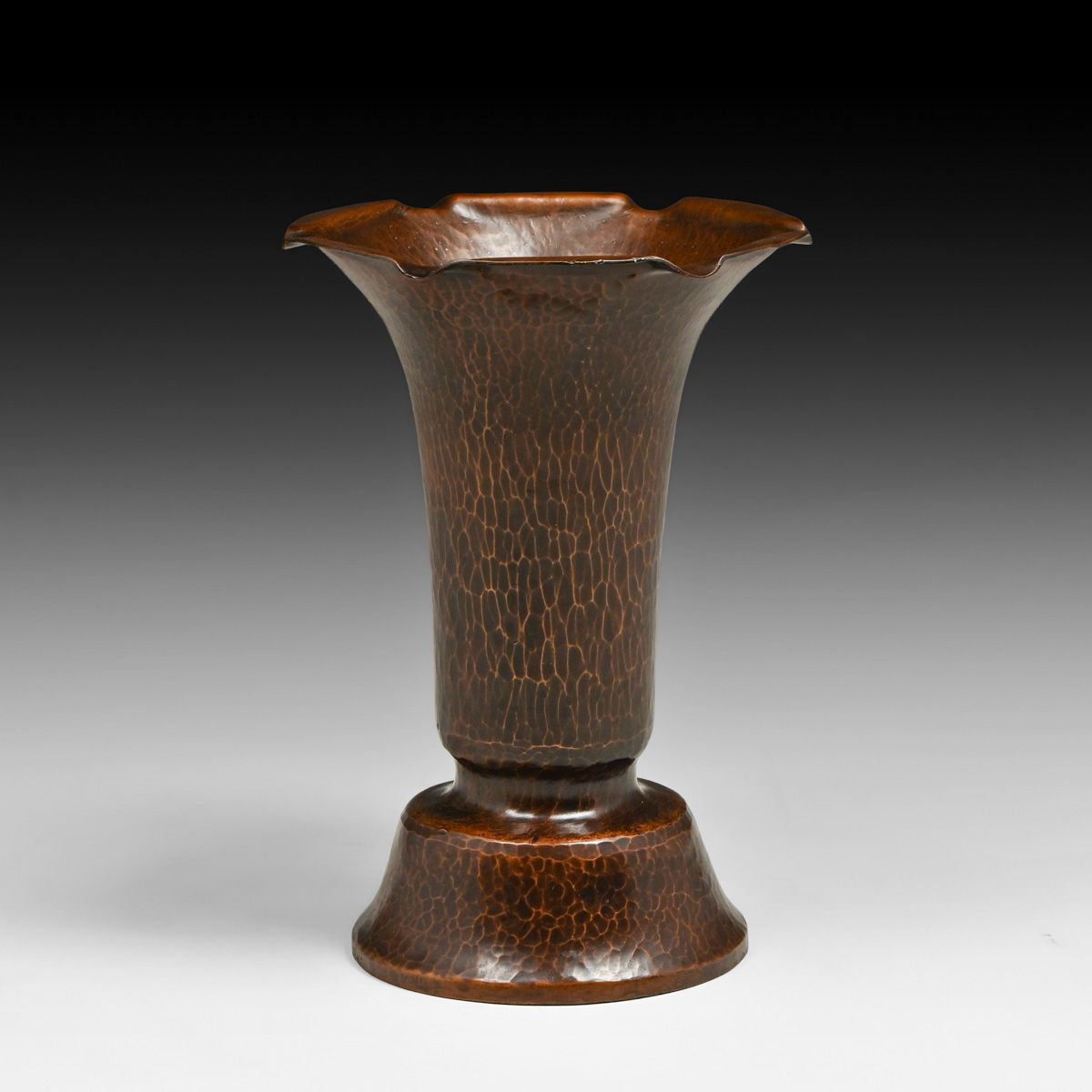 Dirk van Erp Hammered Copper Flared Vase c1915