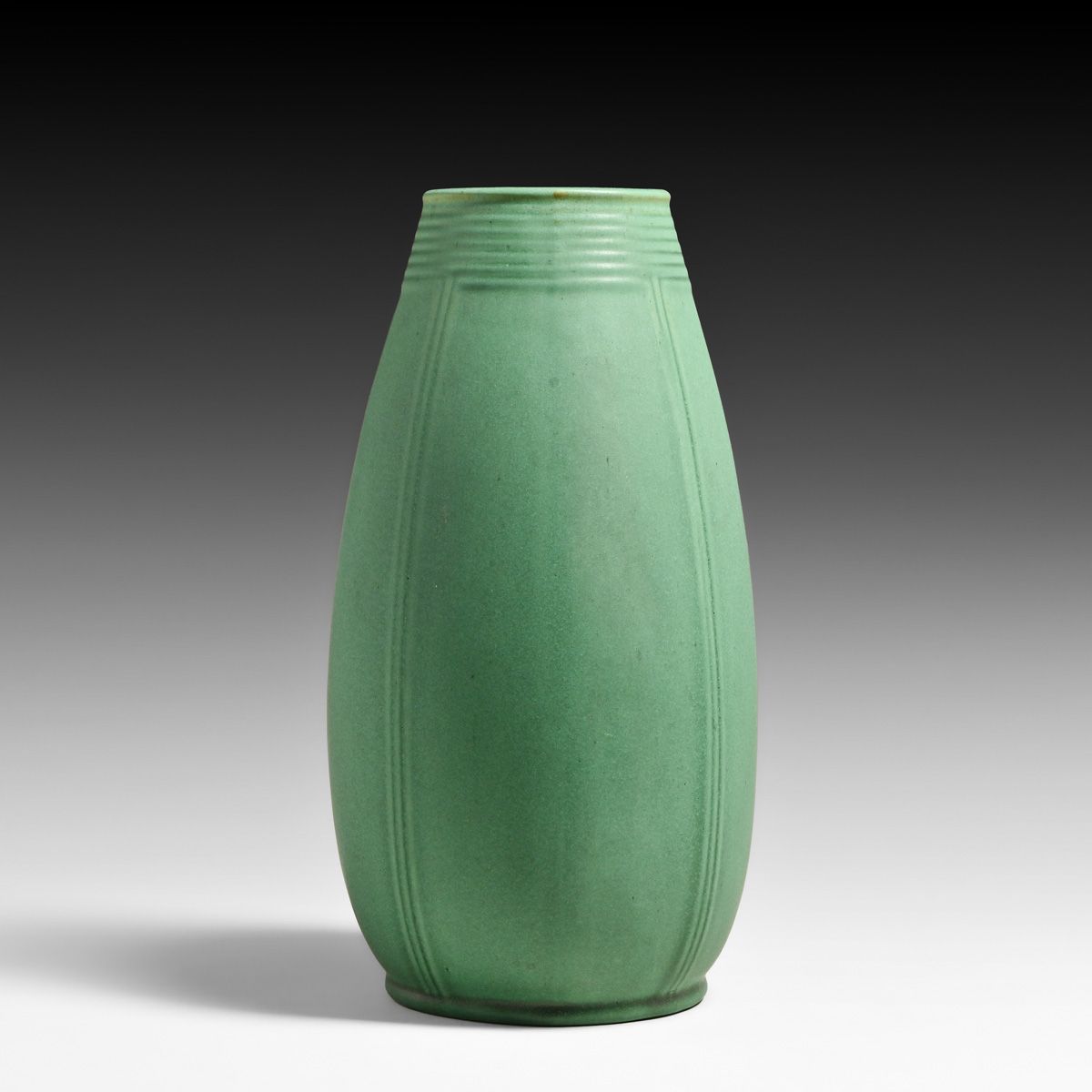 Teco Pottery #252 Prairie School Matte Green Vase c1910