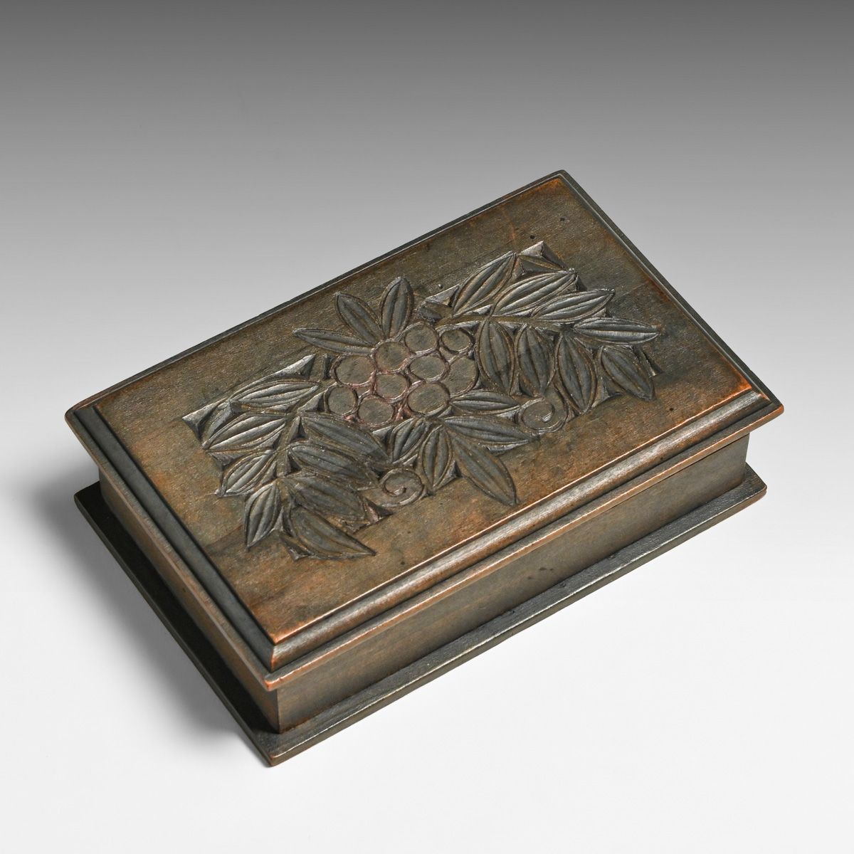 French Art Nouveau Hand-Carved Box 1919