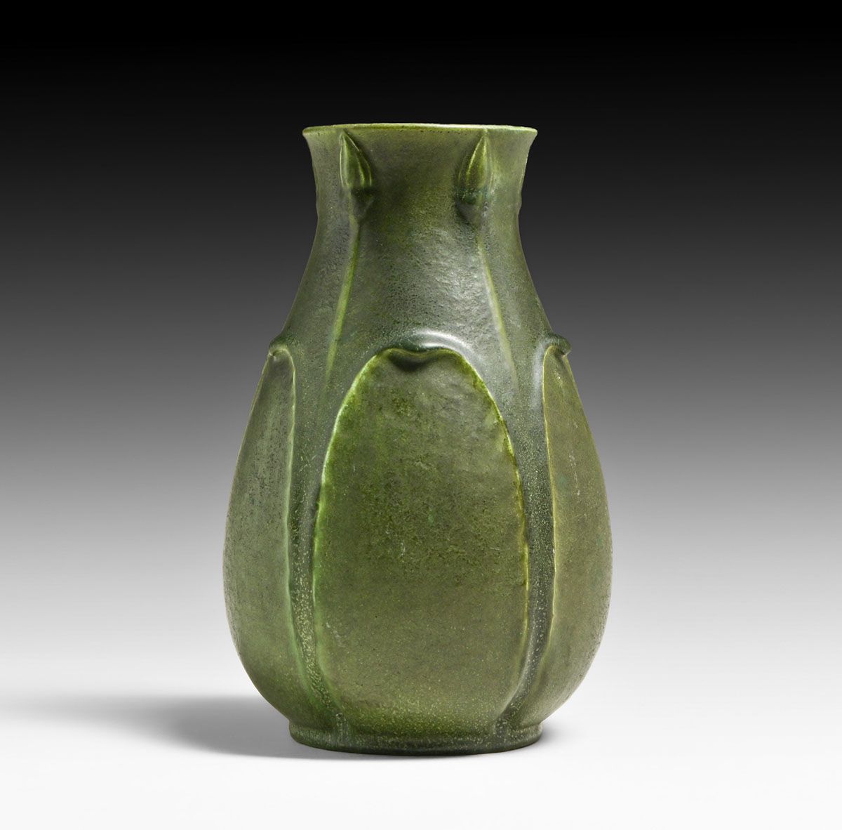 Grueby Pottery Ruth Erickson Matte Green Leaves & Buds Vase c1905