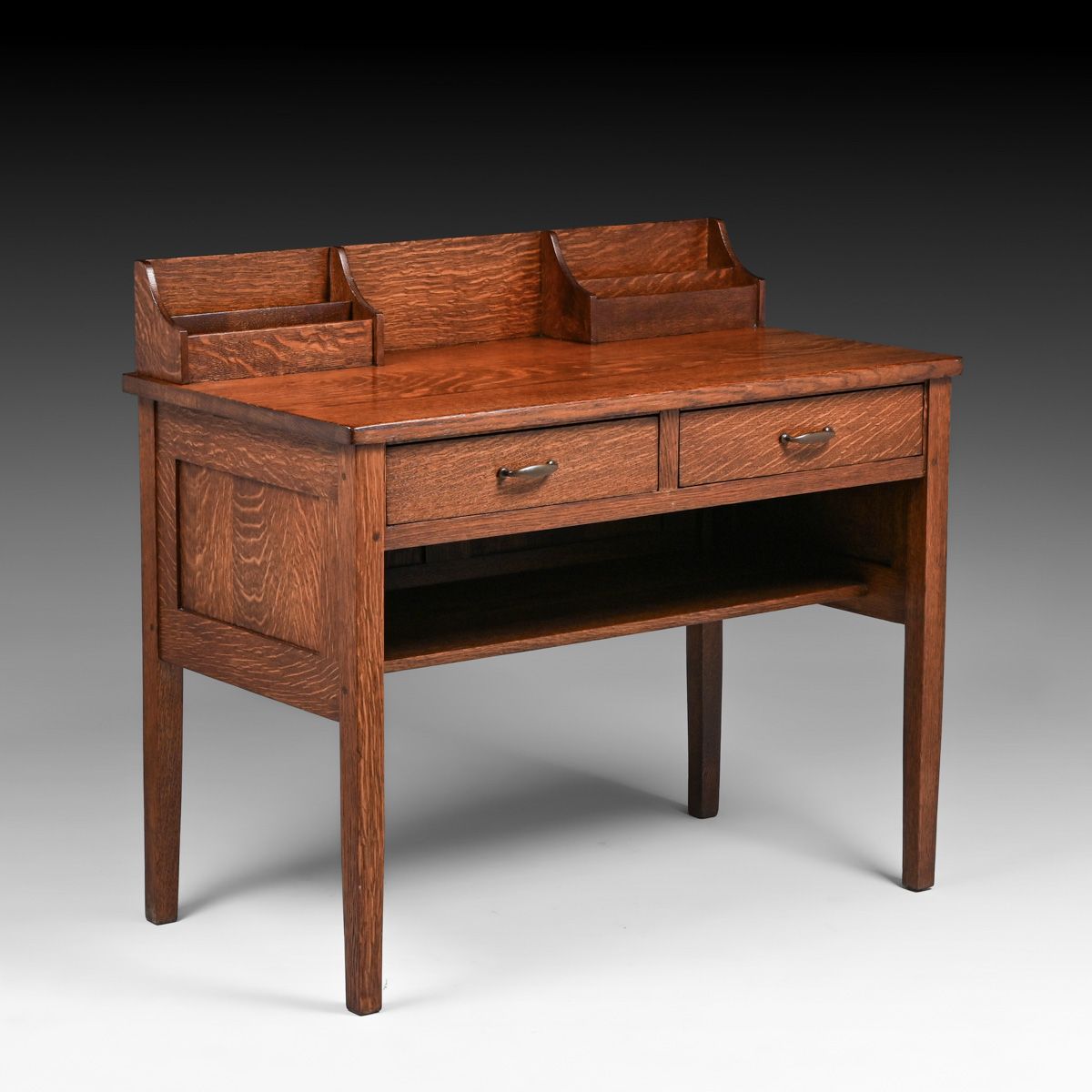 Early Gustav Stickley Two-Drawer Postcard Desk c1904