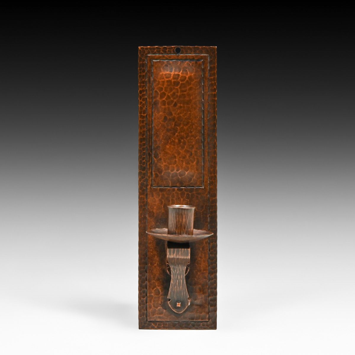 Roycroft Hammered Copper Rectangular Candle Sconce c1915
