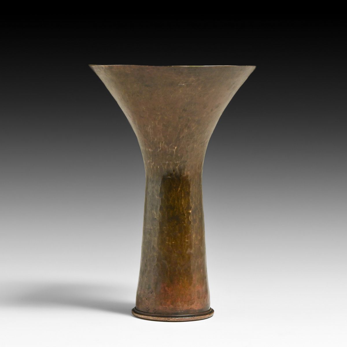 Dirk van Erp Hammered Brass Flared Shell Casing Vase c1902-1908