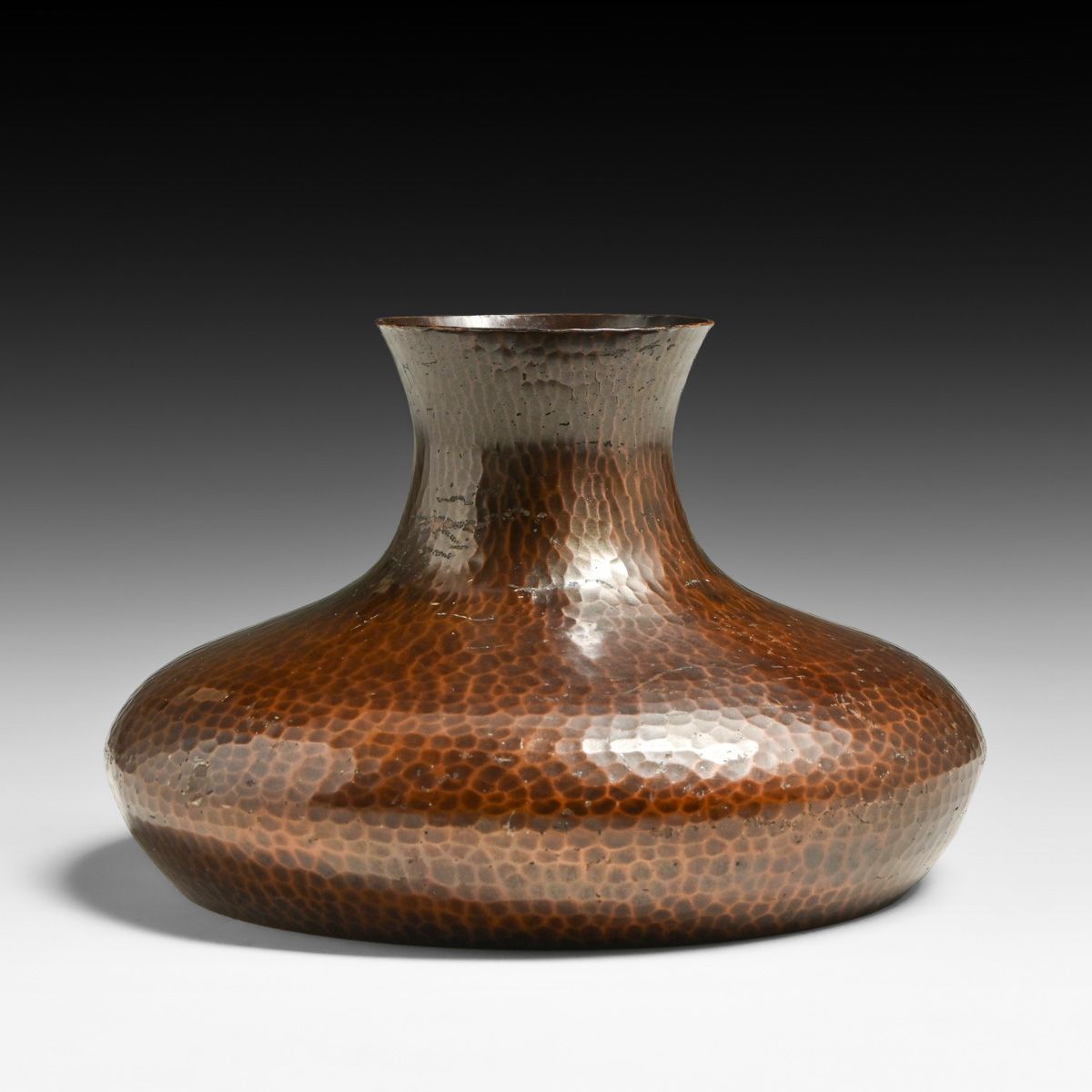 Roycroft Hammered Copper Squat Vase c1920s