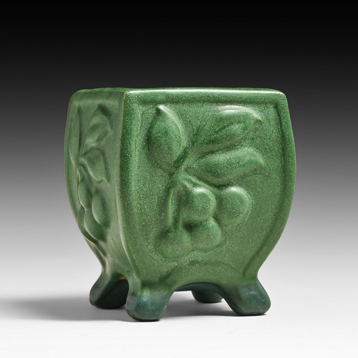 Weller Bedford Square Matte Green Vase c1910