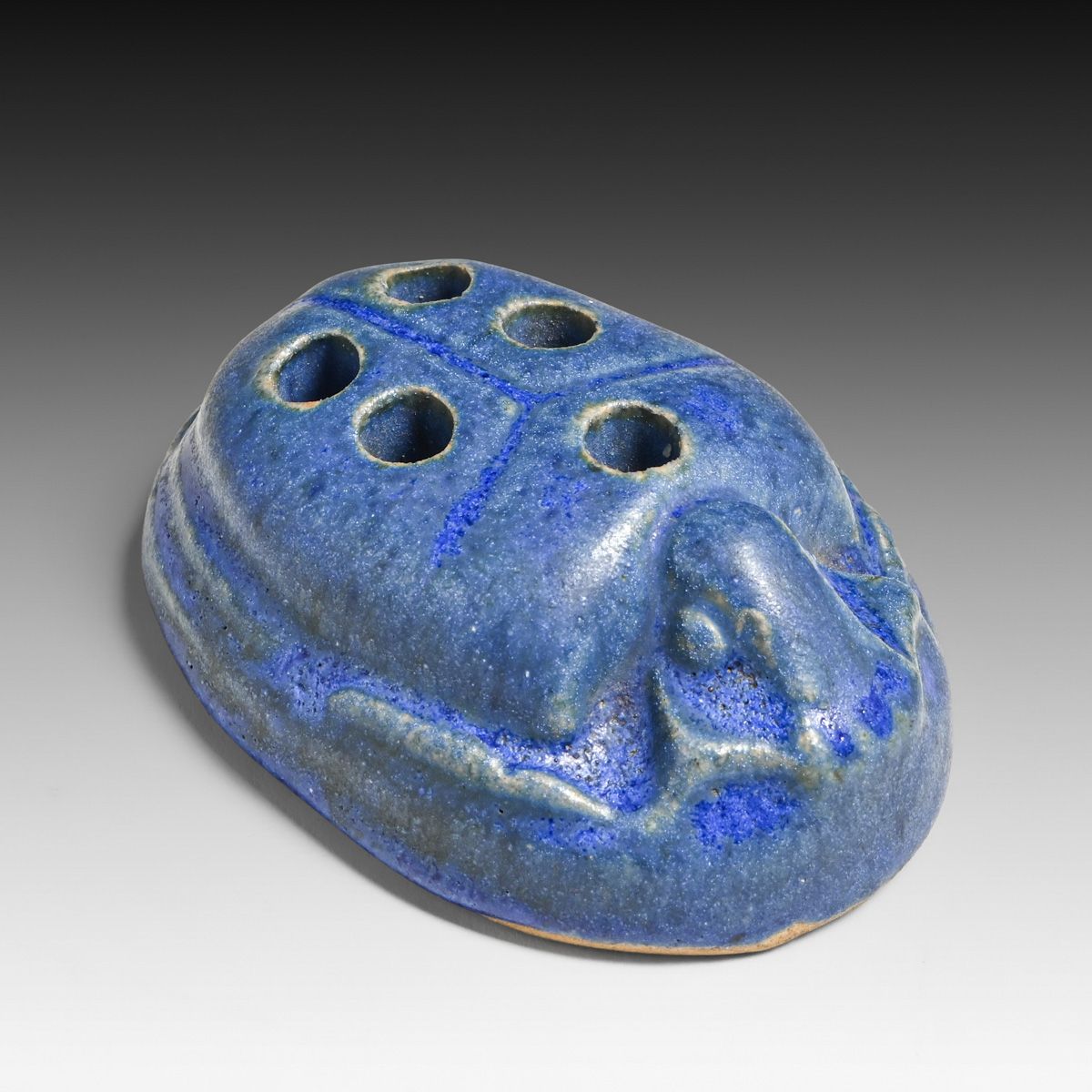 Fulper Pottery Matte Blue Scarab c1910s