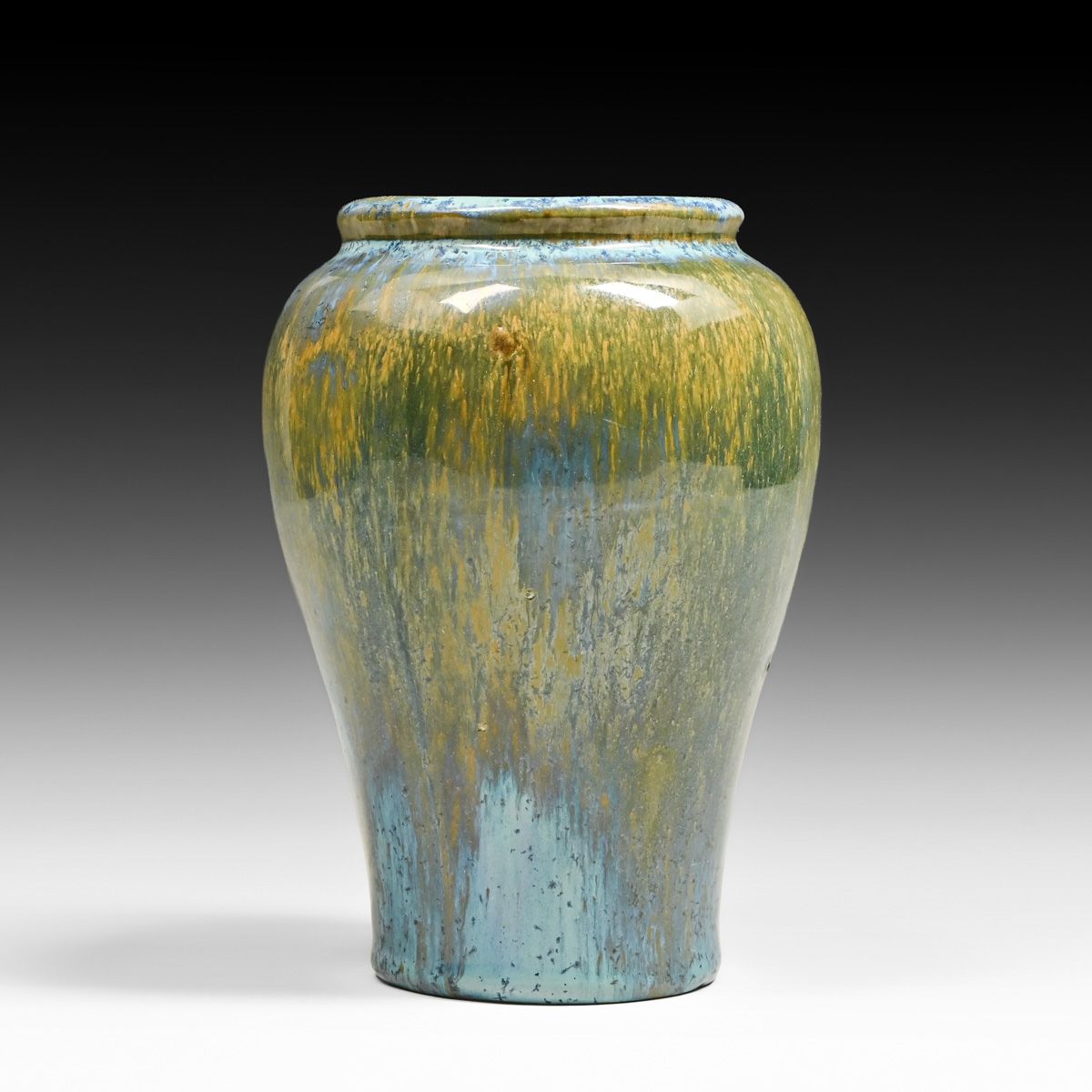 Fulper Pottery Cucumber Crystalline Flambe Vase c1916-1922