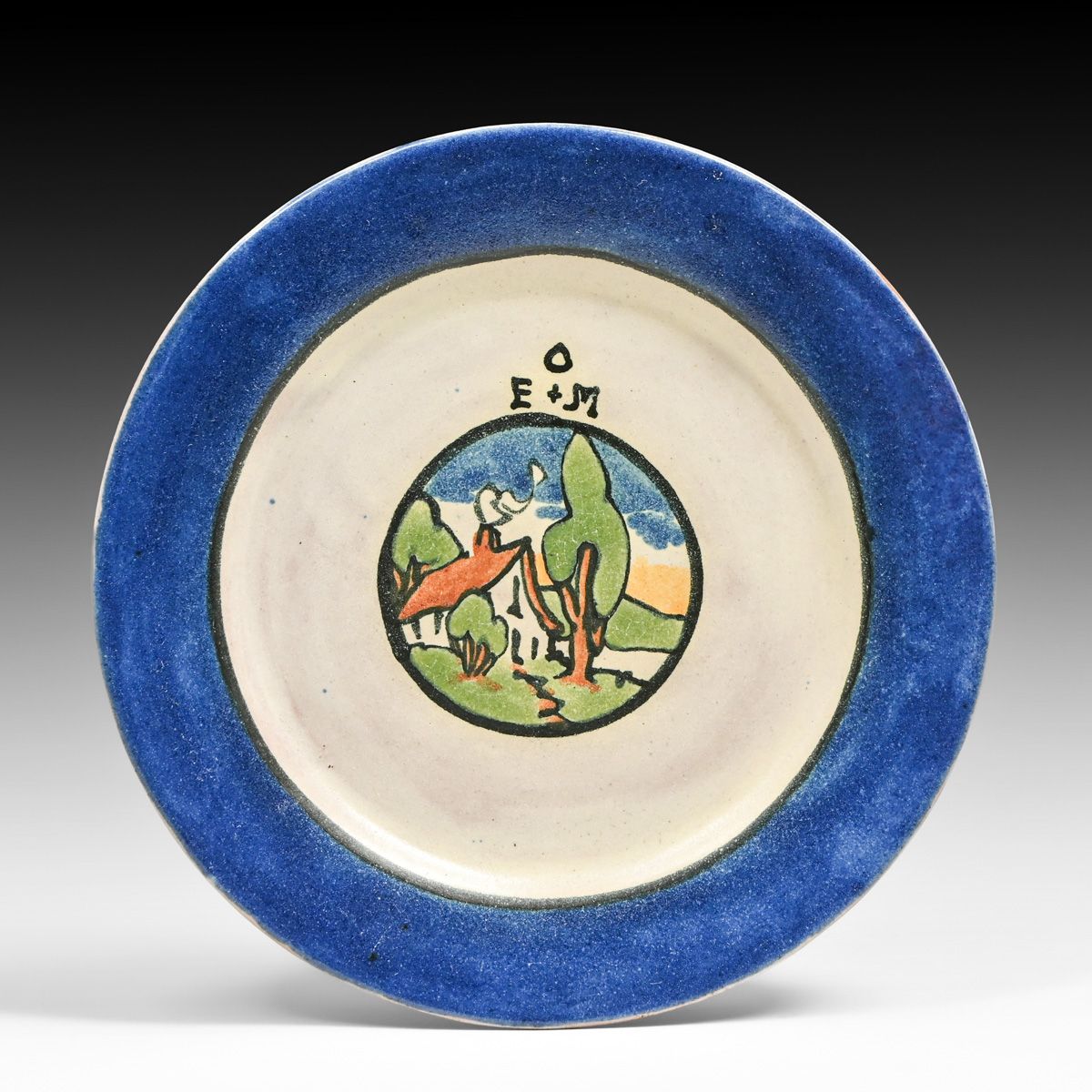 Saturday Evening Girls (SEG) Landscape Cottage Plate c1915