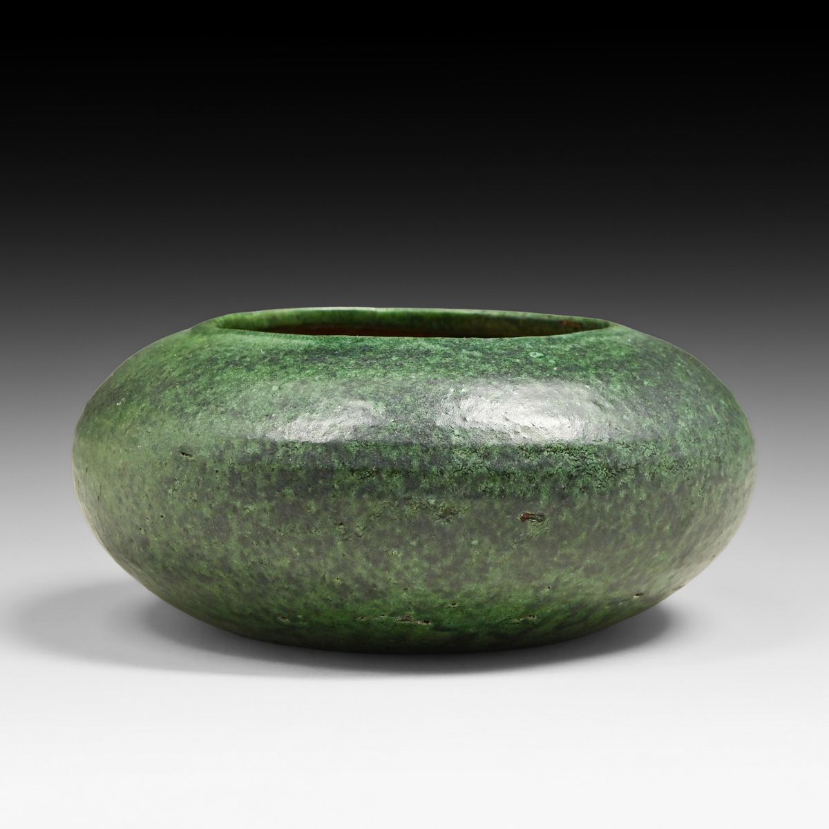 Merrimac Pottery Matte Green Closed Bowl c1910