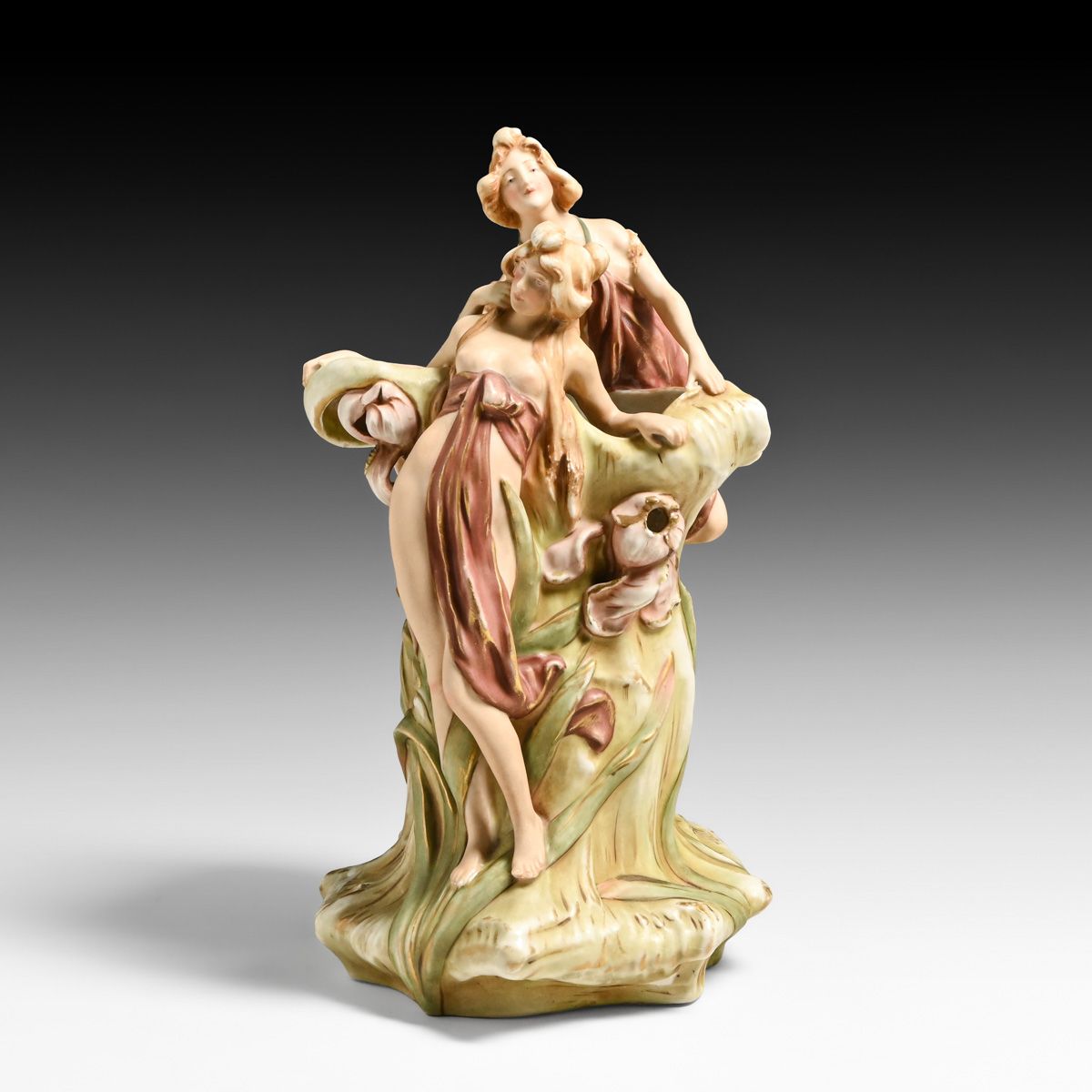 Royal Dux Art Nouveau Porcelain Figural Vase c1900s