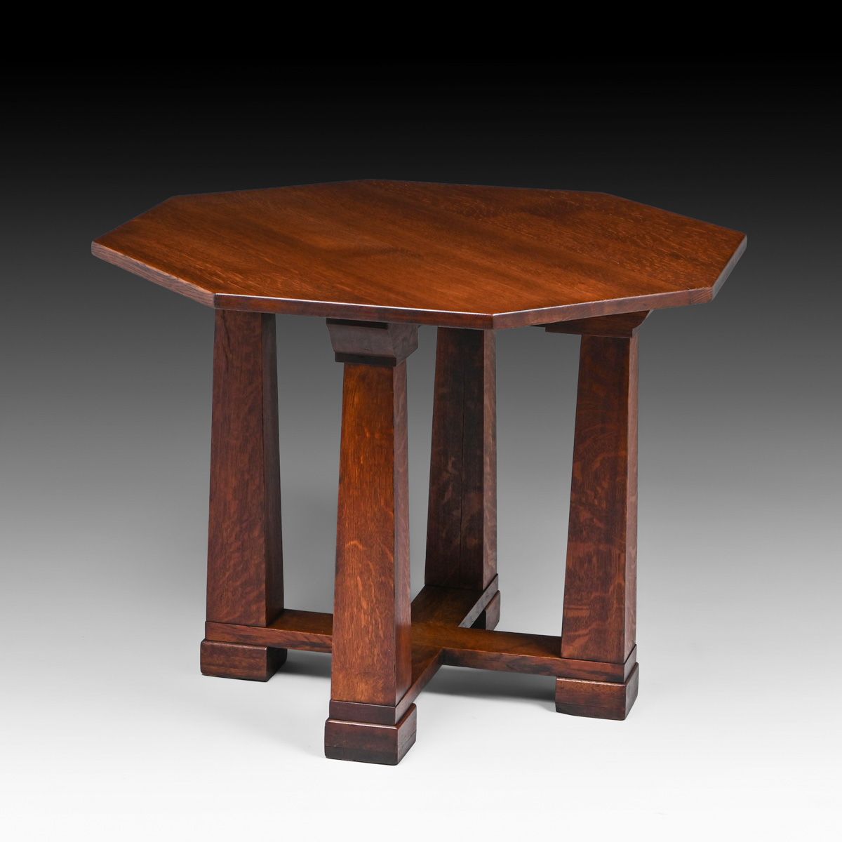 Arts & Crafts Prairie School Reverse-Tapered Table c1910