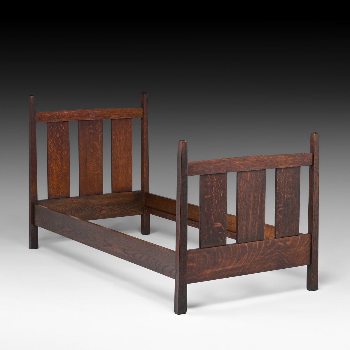 Gustav Stickley Pencil-Post Twin Bed c1910